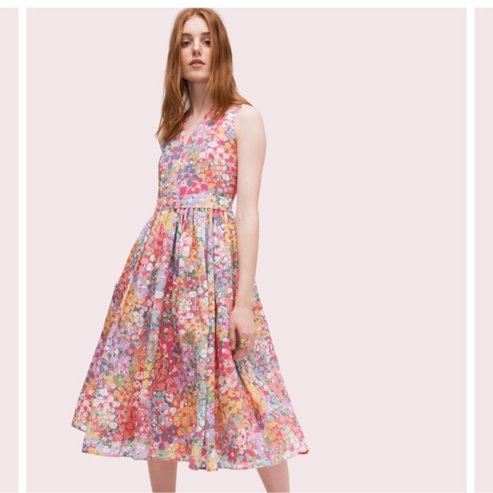 Kate Spade New York Floral Dots Burnout Fit And Flare Dress Size 2 BNWT
